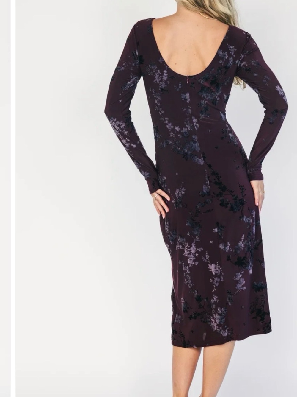 NWT Elizabeth Midi Dress Dark Plum XL - Picture 2 of 5